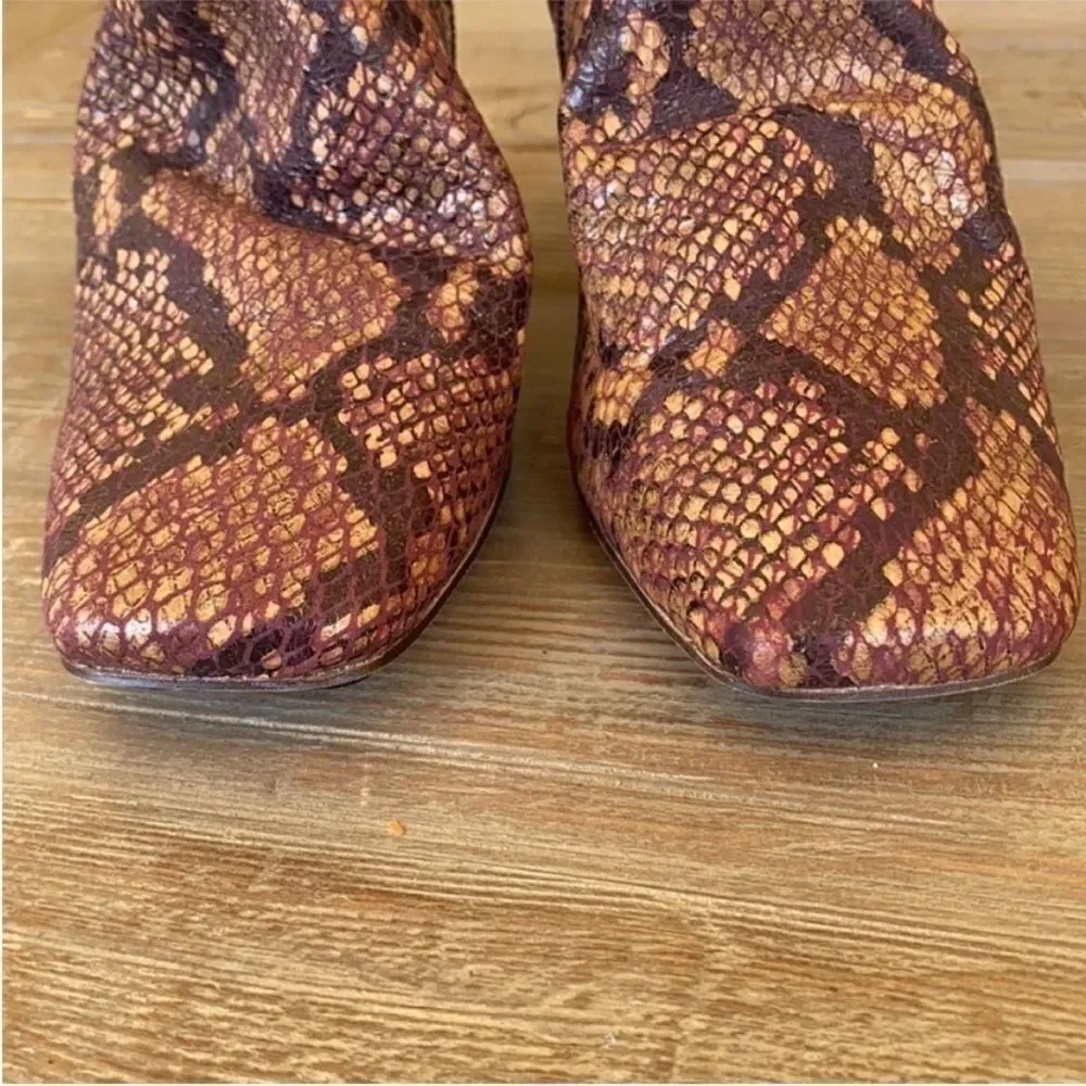 Free People Cybill Ankle Boots Snakeskin Python Leather EU 36 US 5.5 NWOB